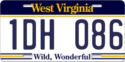 WV license plate 1DH086