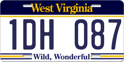 WV license plate 1DH087