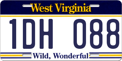 WV license plate 1DH088