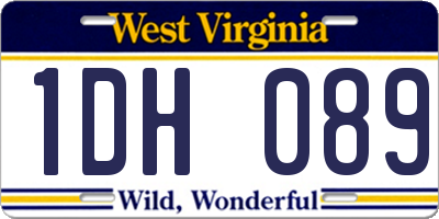 WV license plate 1DH089