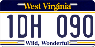 WV license plate 1DH090