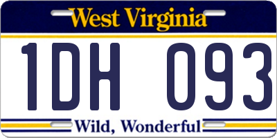 WV license plate 1DH093
