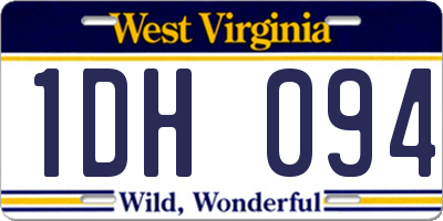 WV license plate 1DH094