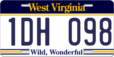 WV license plate 1DH098