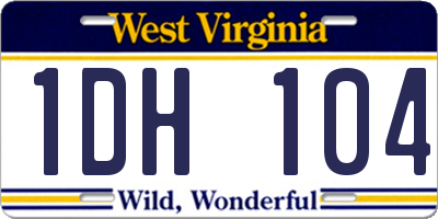 WV license plate 1DH104