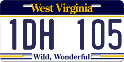 WV license plate 1DH105