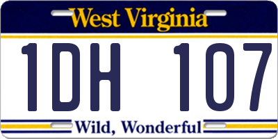 WV license plate 1DH107