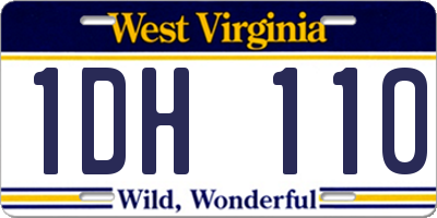 WV license plate 1DH110