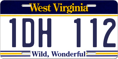 WV license plate 1DH112
