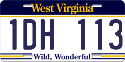 WV license plate 1DH113