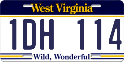 WV license plate 1DH114