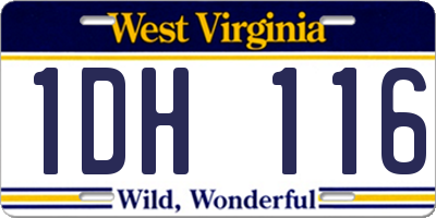 WV license plate 1DH116