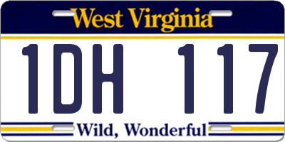 WV license plate 1DH117