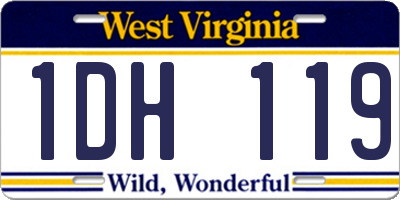 WV license plate 1DH119