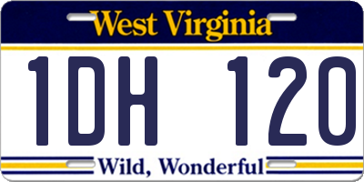 WV license plate 1DH120