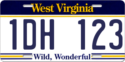 WV license plate 1DH123