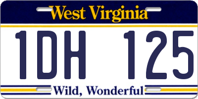 WV license plate 1DH125