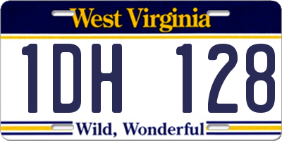 WV license plate 1DH128