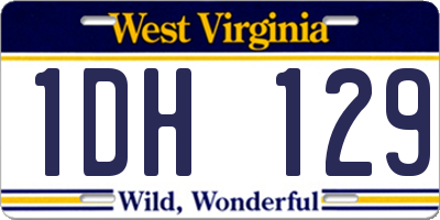 WV license plate 1DH129