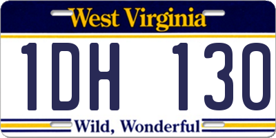 WV license plate 1DH130