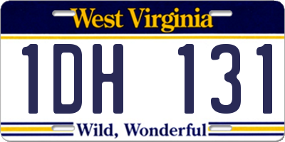 WV license plate 1DH131