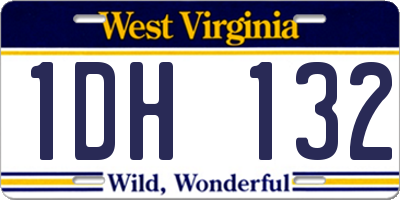WV license plate 1DH132