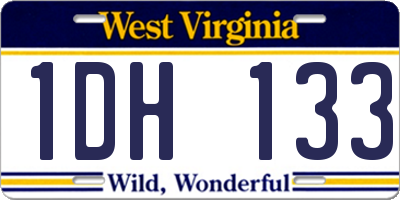 WV license plate 1DH133