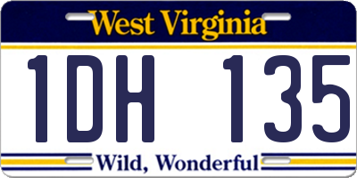 WV license plate 1DH135