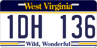 WV license plate 1DH136