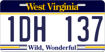 WV license plate 1DH137