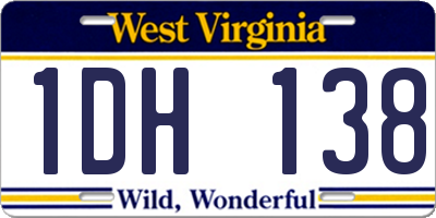 WV license plate 1DH138