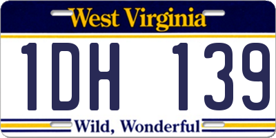 WV license plate 1DH139