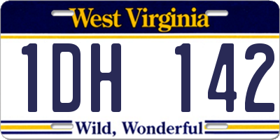 WV license plate 1DH142