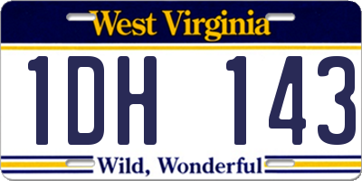 WV license plate 1DH143