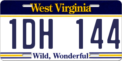 WV license plate 1DH144