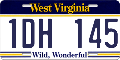 WV license plate 1DH145