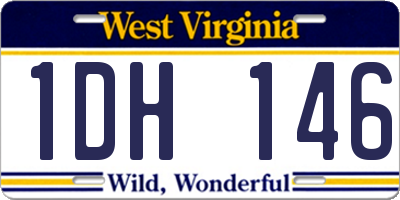 WV license plate 1DH146