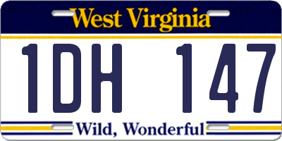 WV license plate 1DH147