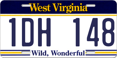 WV license plate 1DH148