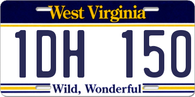 WV license plate 1DH150