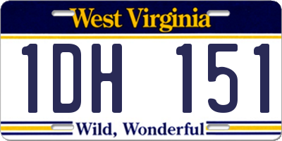 WV license plate 1DH151
