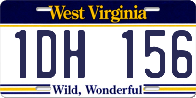 WV license plate 1DH156