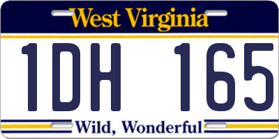 WV license plate 1DH165