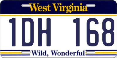 WV license plate 1DH168