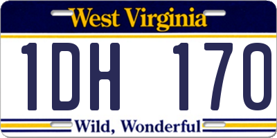 WV license plate 1DH170