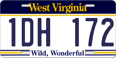 WV license plate 1DH172