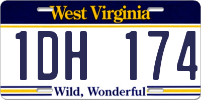 WV license plate 1DH174