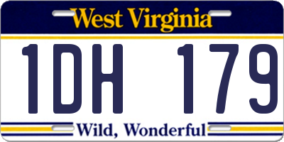 WV license plate 1DH179