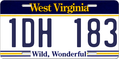 WV license plate 1DH183