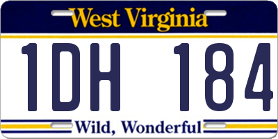 WV license plate 1DH184